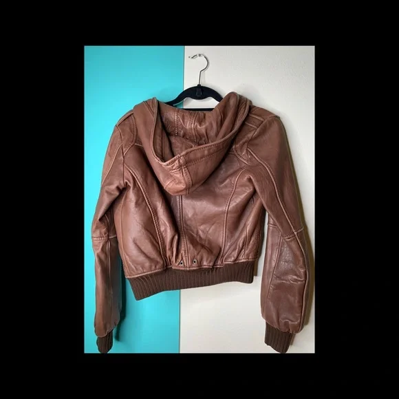 Miss Sixty Brown Genuine Leather Jacket - New ! - Picture 3 of 4